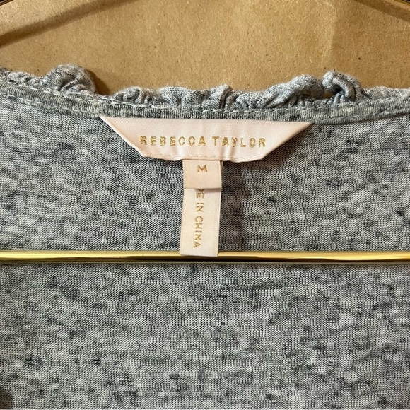 Rebecca Taylor | V-Neck Jersey Midi Dress Ruffle Smocked Tiered Dress Size M - Picture 3 of 16